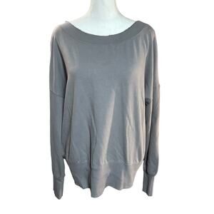 Project Social T Womens Gray Long Sleeve Pullover Distressed Sweatshirt Sz Small